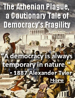In 430-429 BC, Athens was devastated by a mysterious epidemic. Tens of thousands of people died, perhaps as many as one-third of Athenians.  Society was ravaged, and the military, which was in the early stages of a brutal twenty-seven-year war against Sparta, was debilitated for many years. The catastrophe contributed to Athens�s shattering defeat, in 404 B.C. by the Spartans, and the end of their democracy.